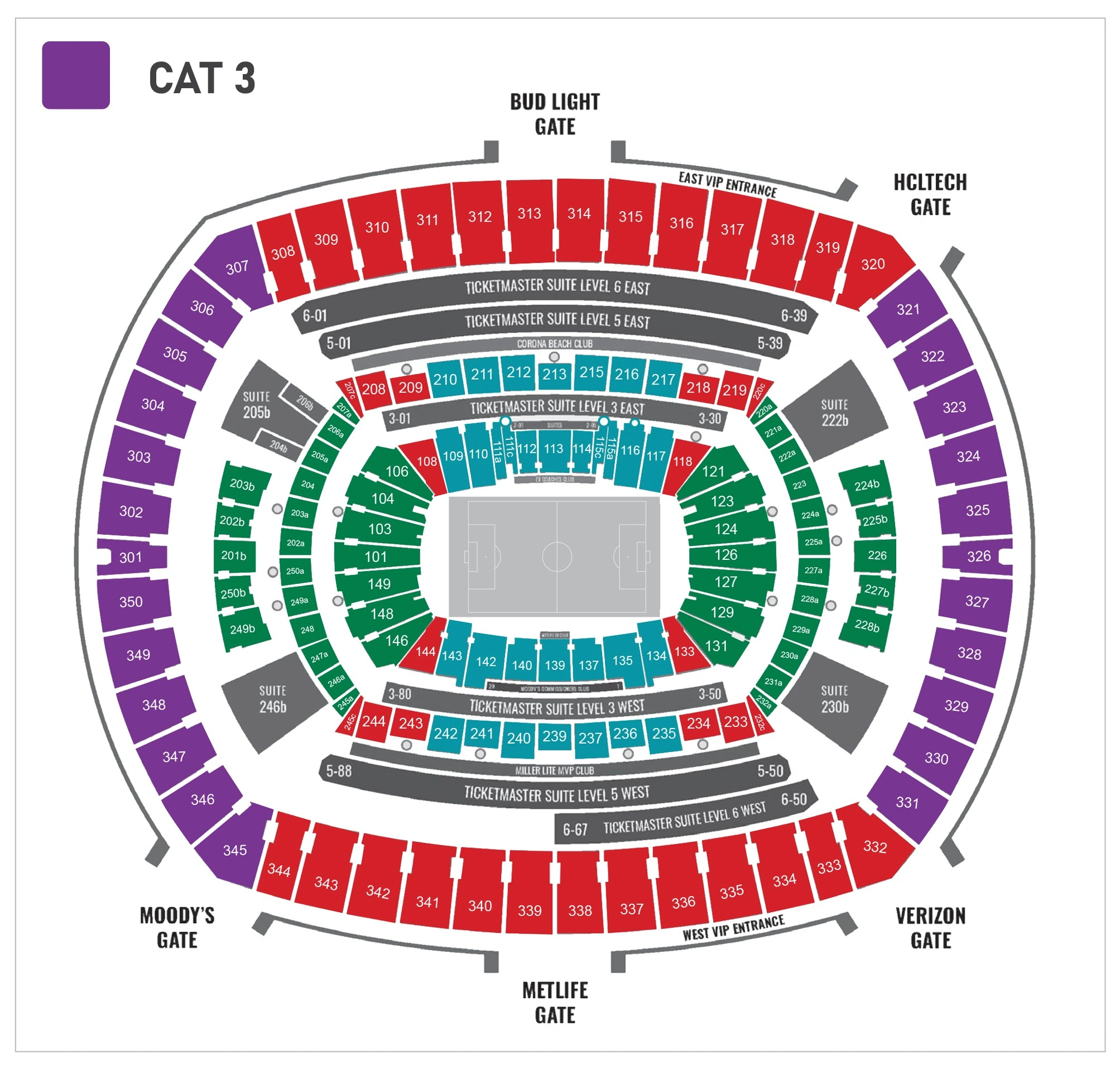 NY/NJ MetLife Stadium - Category 3 Seating